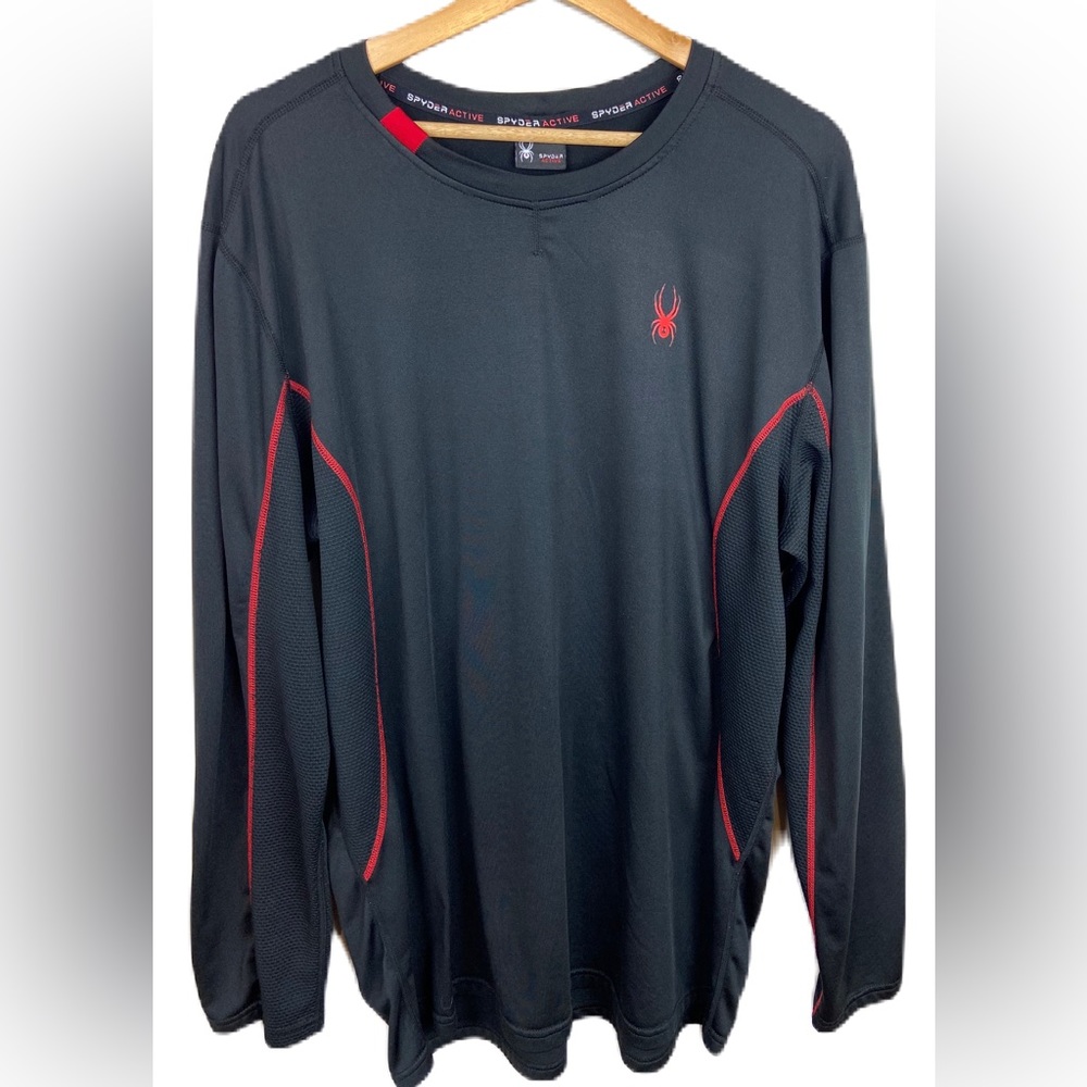 Spyder Men’s XL Black Performance Active Wear Long Sleeve Shirt